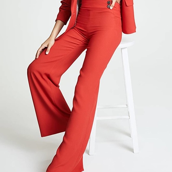 Veronica Beard Pants - NEW Veronica Beard Taren Red Wide Leg Pant 6